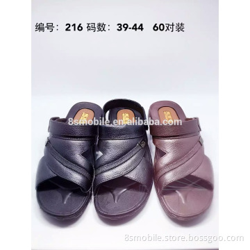 leather flat sandal for men with fashion design